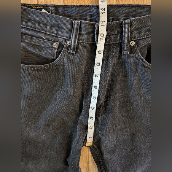 Levis 505 Jeans Mens 34x33 Black Regular Fit Straight Leg Denim Pants - Picture 5 of 13